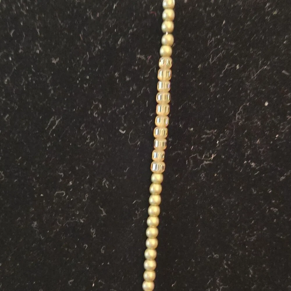 Rose Quartz & Gold Tone‎ Charms Pendant On A Multi Beaded Necklace Unmarked 34